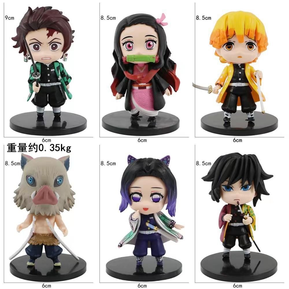 

6Pcs Demon Slayer Kimetsu No Yaiba Figure Q Version Umbrella Style Anime Action Figure Collectible Model Toy for Fans Gift