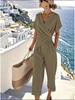 Women's Summer 2026 Fashion: Solid Color Irregular Short Sleeve Set