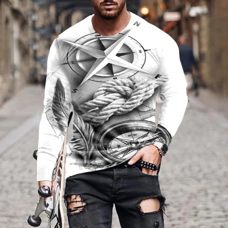 

Spring And Autumn 3D Personalized Print Men s Round Neck Long Sleeve T-shirt Fashion Casual Loose Unisex Hip Hop Top Y2K T-shirt 6XL