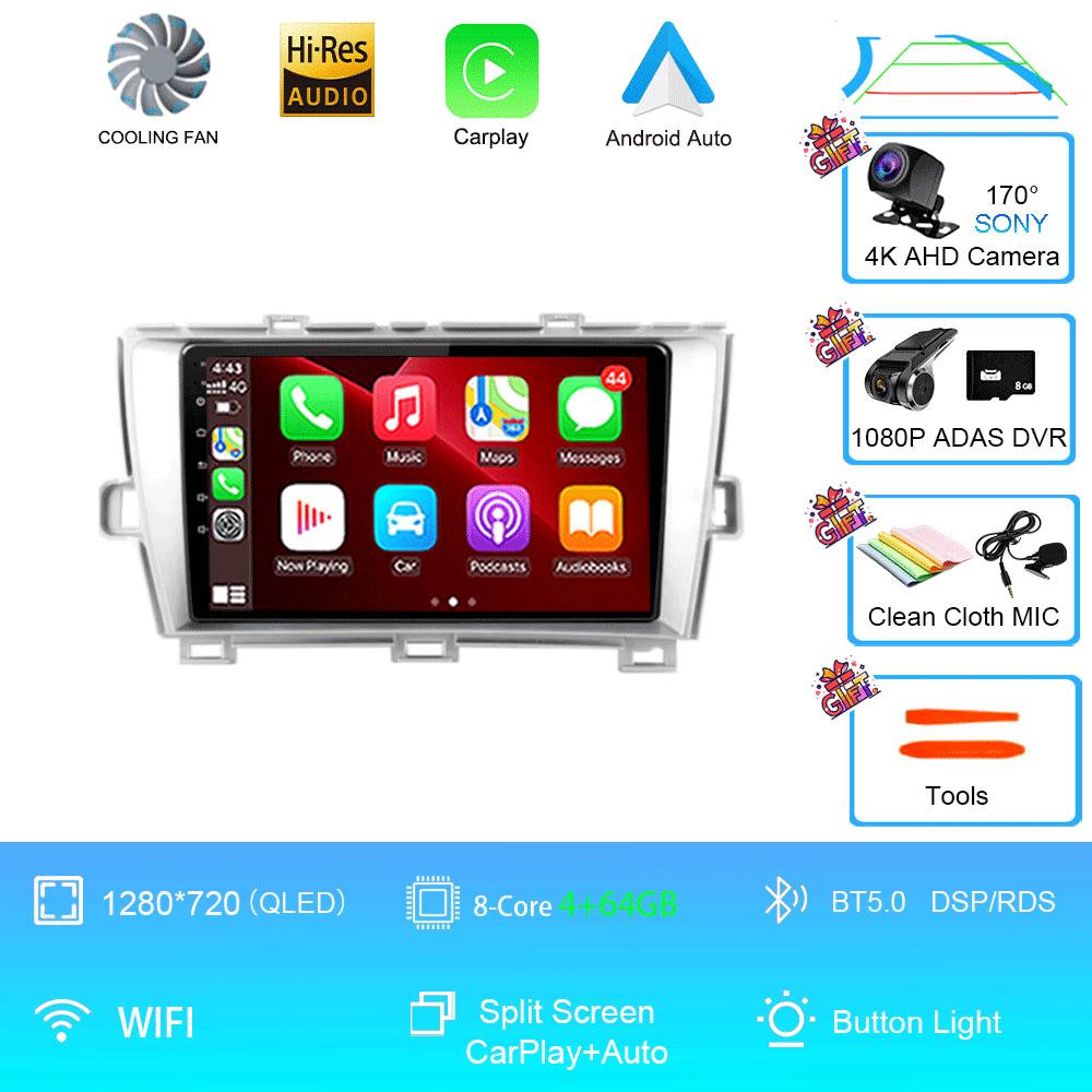Car Radio Android 14 For Toyota Prius XW30 30 2009-2015 LHD Multimedia Video Player Navigation Stereo GPS 360 Camera No 2 Din 9”