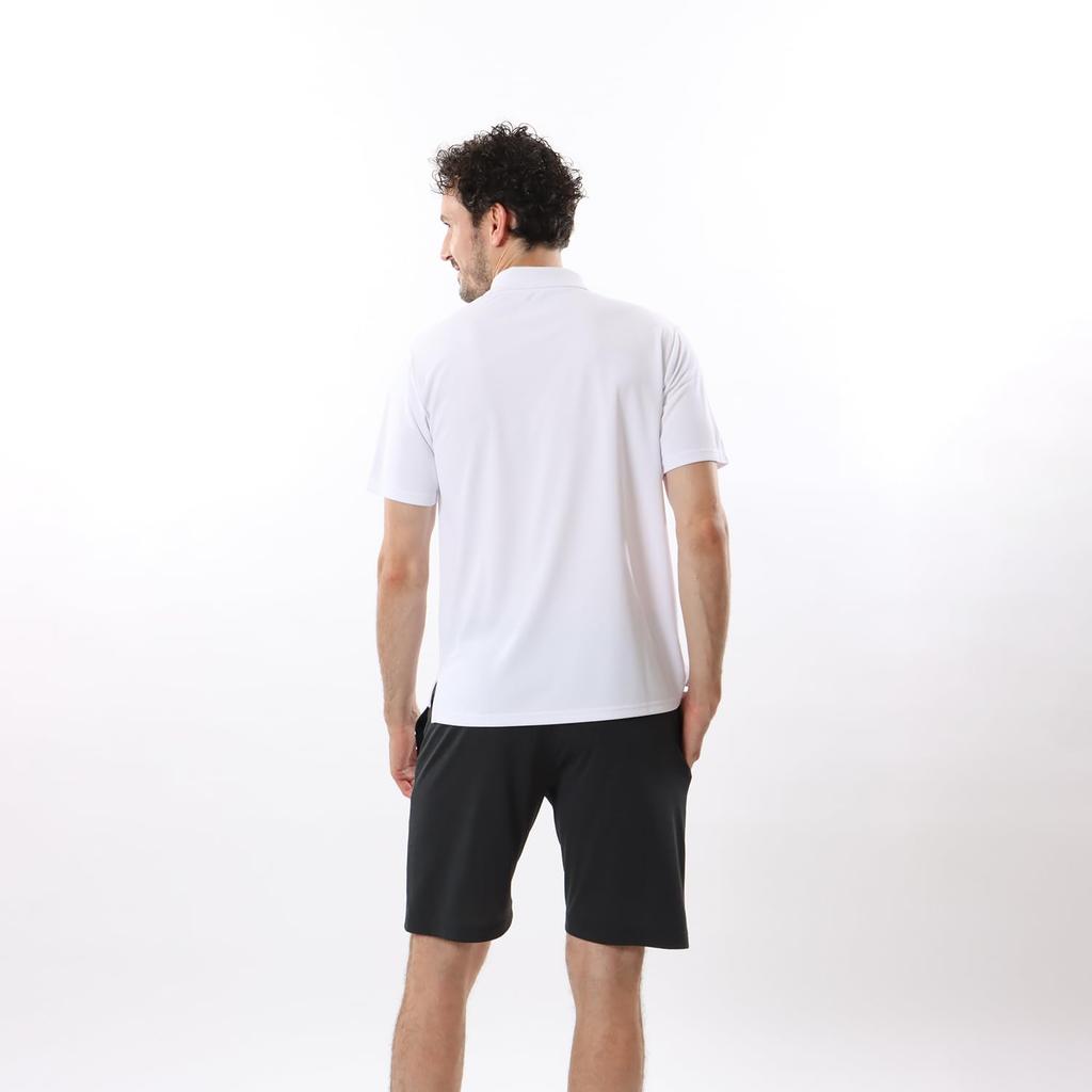 Champion Short Sleeve Polo UV Odor Quick Men's Shirt, Protection, Antibacterial, Resistant, Drying, One-Point Logo, White, C3-ZS303