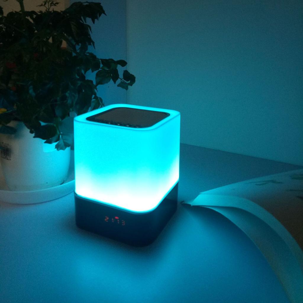 Multifunctional   Lamp Wireless   Speaker Touch Lamp Colorful LED Night Light Alarm Clock Time Display Support U Disk TF Card 3.5mm   IN