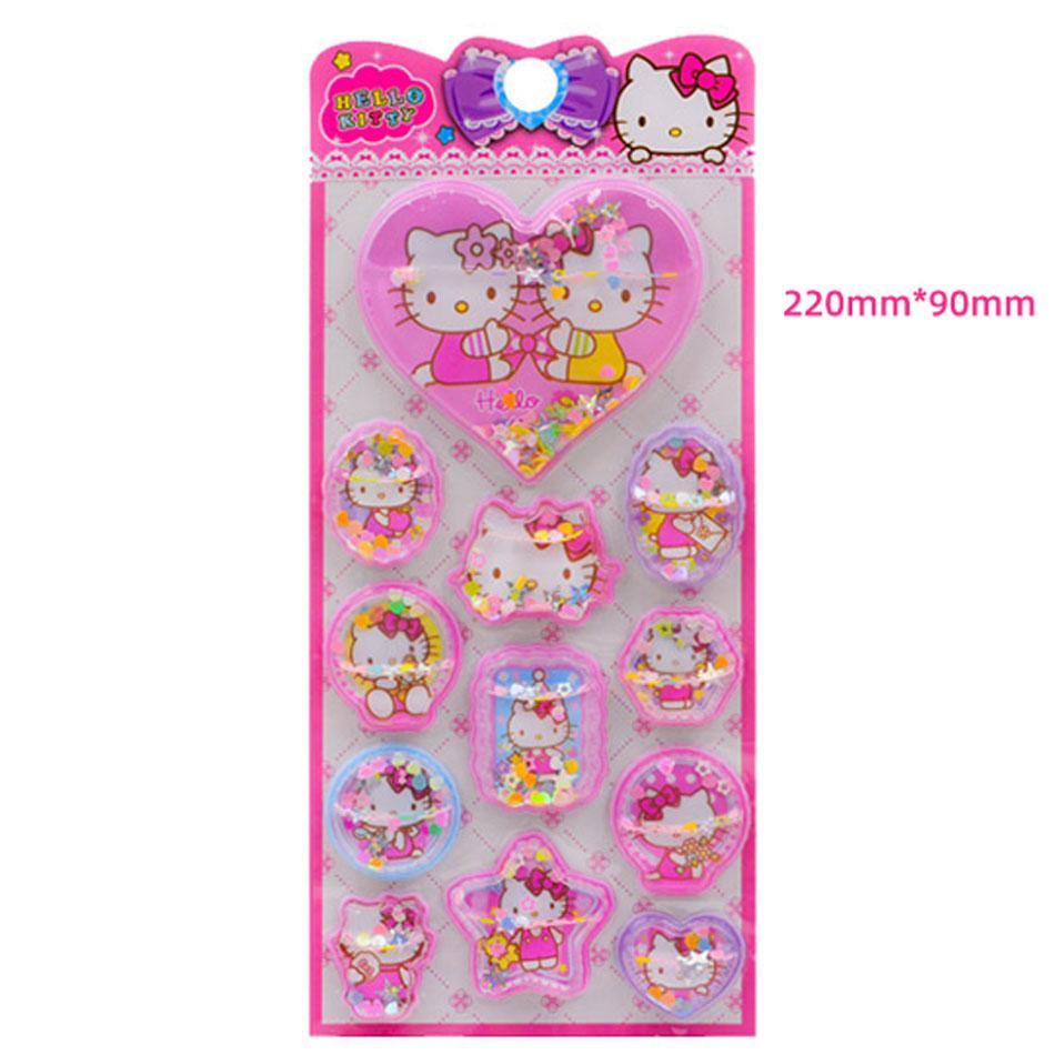 New Sanrio 3D Three-Dimensional Water Shaking Flashing Refrigerator,Hello Kitty Laptop/Phone Case & Children's Stickers for Kids