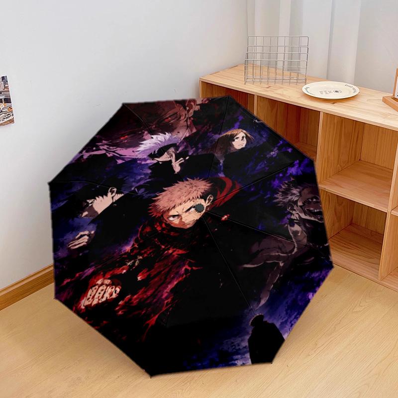1PC Jujutsu Kaisen: Curse Battle Automatic Umbrella - Suitable Travel Outdoor Portable Umbrella Birthday Gift Daily Essentials