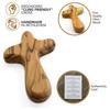 2025 Trend 4Inch Hand Held Olive Wood Clinging Cross Fine Prayer Comfort Holding Wooden Cross - Hand Held Palm Size