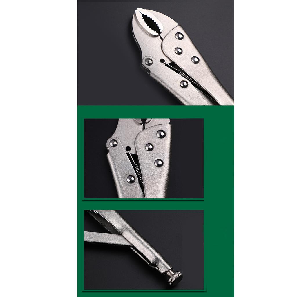 Locking Pliers 10in C45 Steel Curved Jaw Vice Grip Easy Adjusting Tool for Maintenance 11895