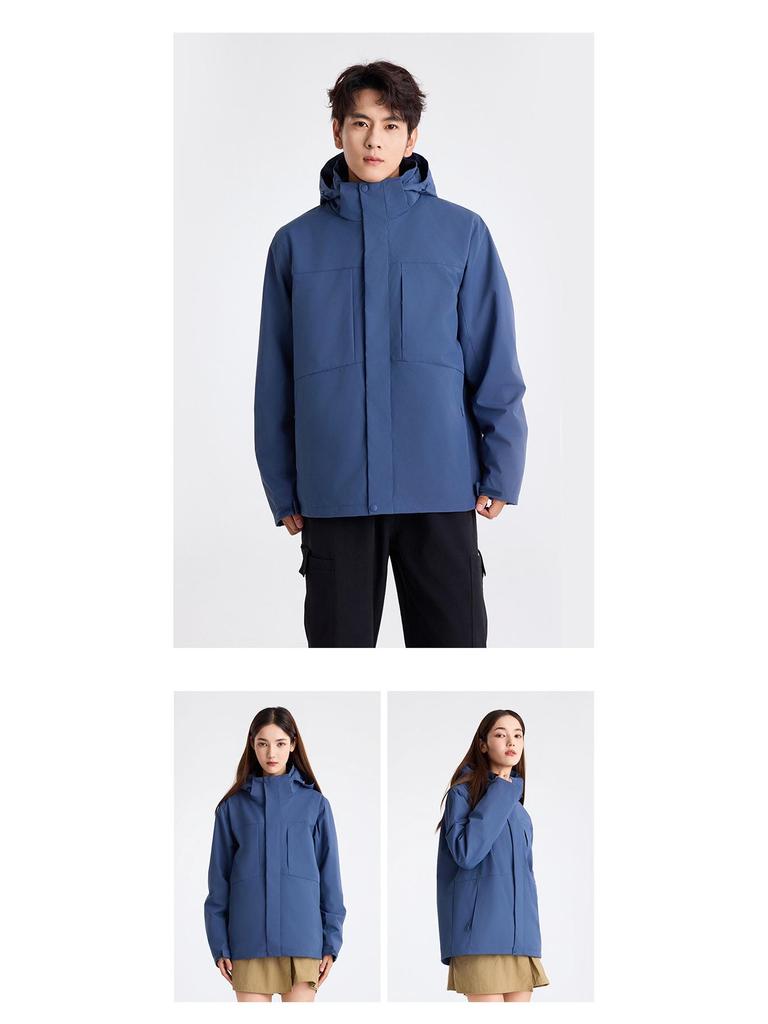 Men's and Women's Three-in-One Waterproof Windbreaker - Oilproof Workwear & DuPont Mountaineering Jacket (Custom Logo Available)