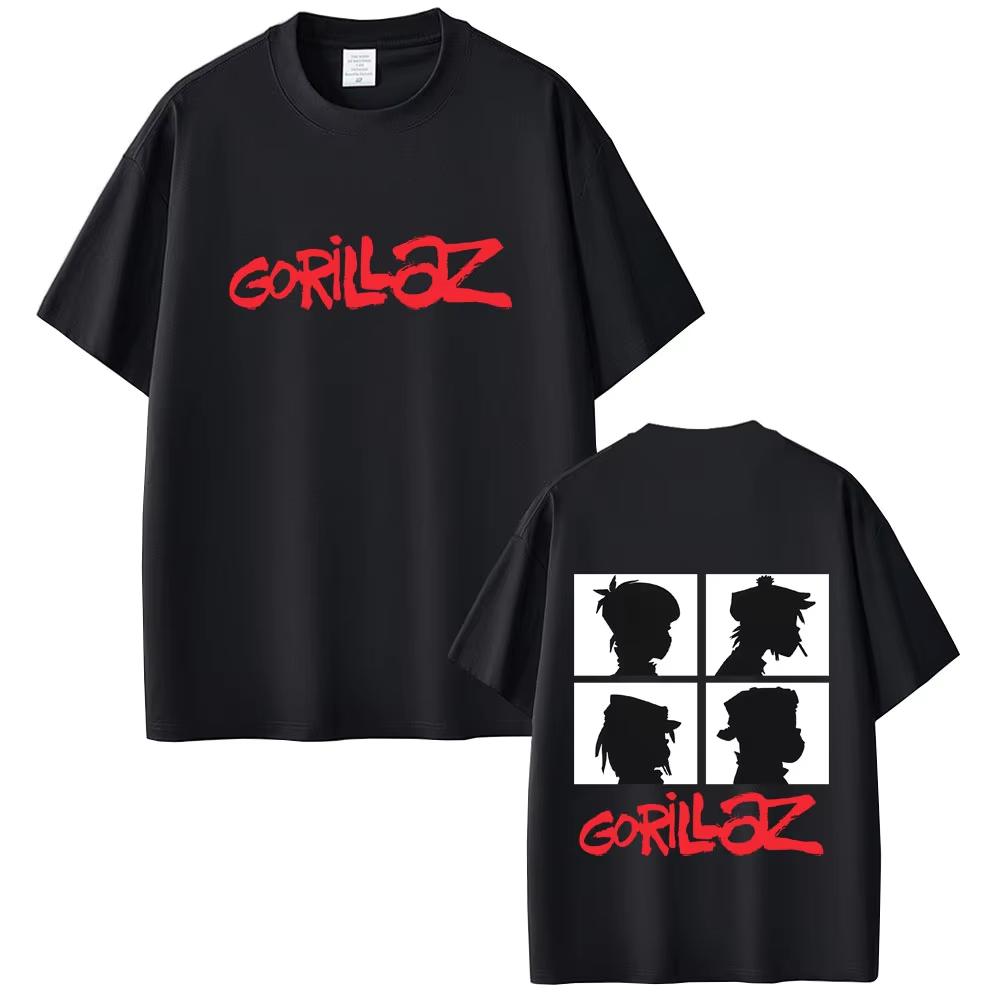 

Музыкальная группа Gorillaz Дни Альбом Графическая Хлопковая Футболка Мужская Женская Панк Оверсайз Уличная Одежда Мужская Ретро Готическая Короткий Рукав Футболка... S разноцветный