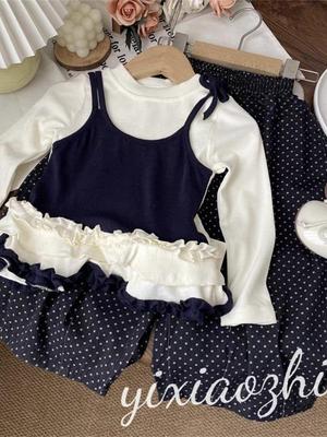 Autumn Baby Girls' Stylish Korean Two-Piece Set – Sweet and Casual Fashion Q018