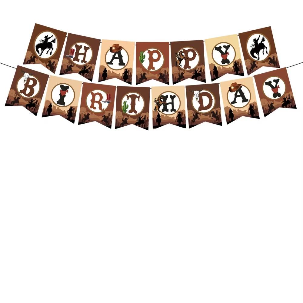 Cowboy Birthday Party Decoration Welcome To Wild West Party Supplies Tableware Balloon Cup Plate For Kids Party Favor Gifts