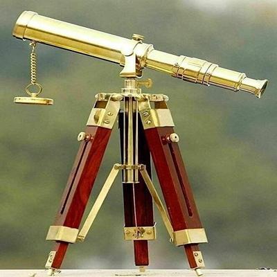 Vintage Marine Antique Telescope with Tripod Stand Decor