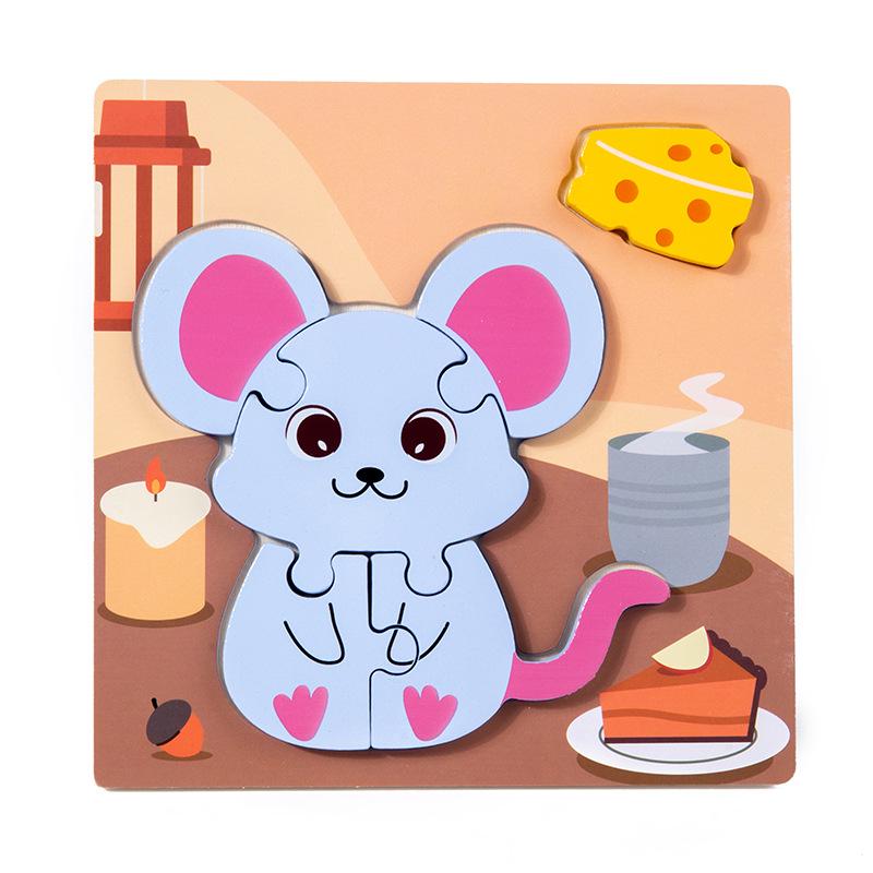 Kids' 3D Animal Food Matching Puzzle Board - Early Learning Educational Toy