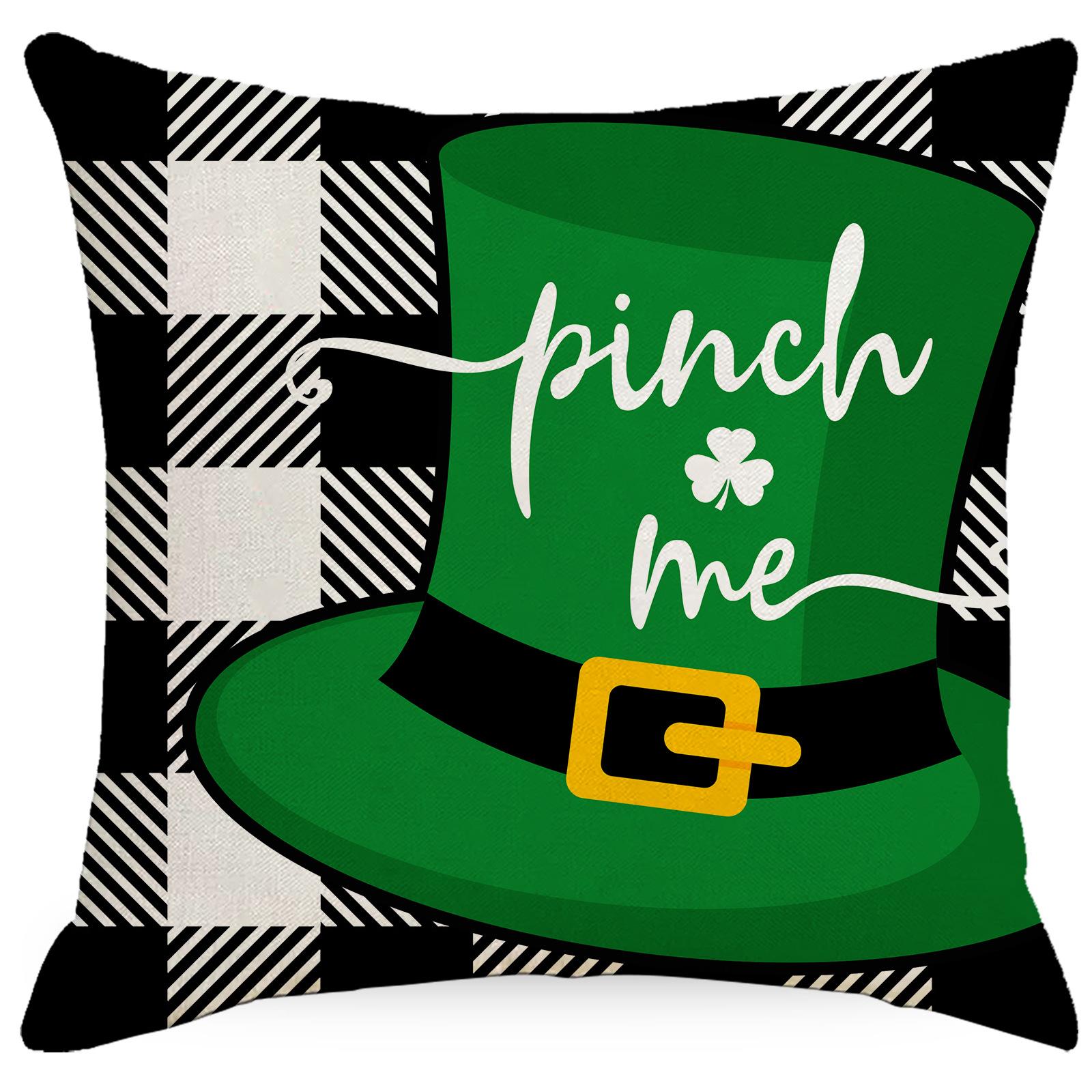 

St. Patrick s Day Pillowcase Plaid Home Pillowcase Living Room Sofa Bedroom Cushion Cover 45 * 45Cm