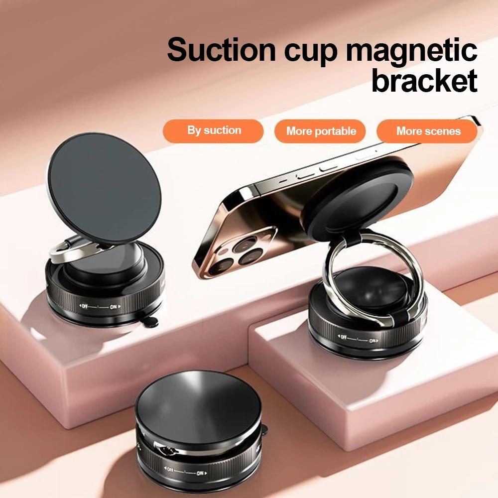 2025 Car Magnetic Phone Holder 720° Rotation Foldable Adjustable Vacuum Suction Cup Stand Bracket Desk Wall For iPhone Tesla