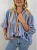 2025 Plus Size Women's Elegant Striped Shirt - European & American Casual Fashion