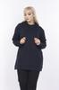 Damska Bluza w Stylu Oversize Odzież Plus Size Granatowa Bluza