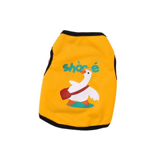 

Яркая цветная футболка с круглым вырезом и принтом в виде лебедя из мультфильма «Кошка Собака» без рукавов 2XL жёлтый