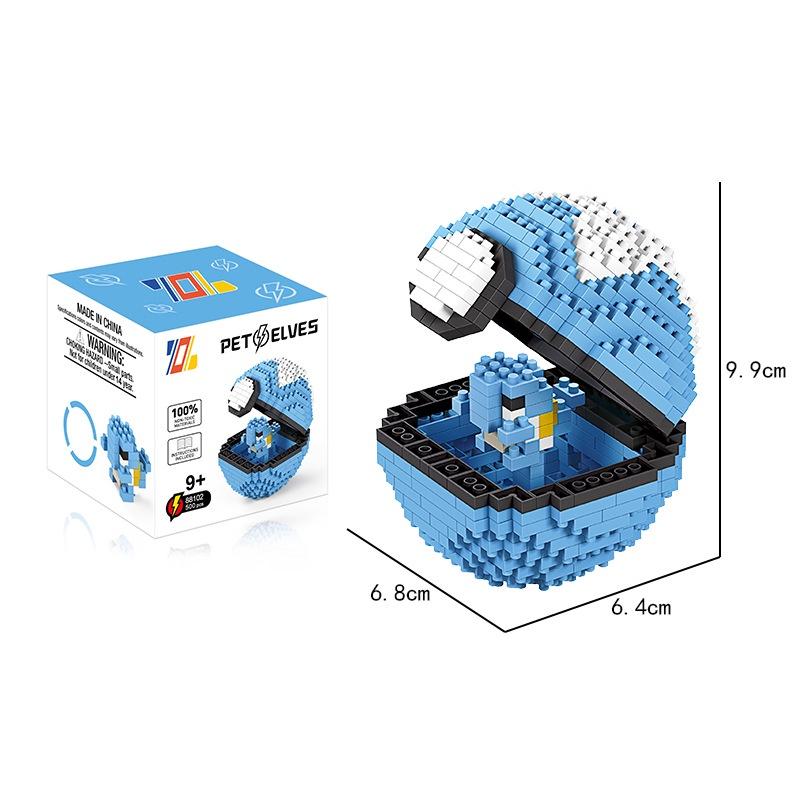 500-piece Poké Ball Building Block Set Micro Brick Diy Kids Gift Model Toy