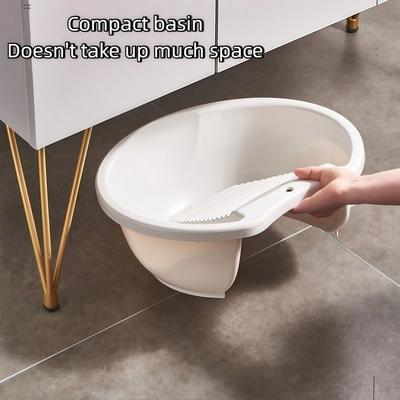 2IN1 Washboard Basin Thickened Plastic Underwear Cleaning Basin Convenient Lightweight Laundry Tub For Hand Washing Clothes