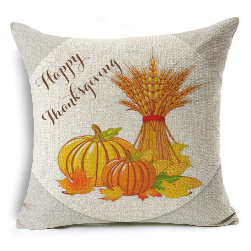 New Thanksgiving Pumpkin Linen Pillow Cover Festive Home Decoration Pillow Cushion Cover