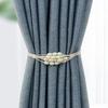2PCS Adjustable Pearl Curtain Tieback Polyester Curtain Tape Imitation Pearl Ties  Wedding Decor