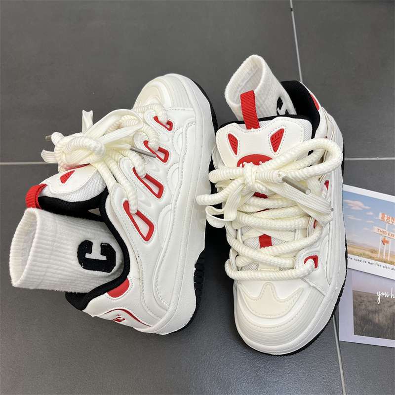 Guochao Niche High-end Little White Shoes Female Chic Street Student Couple Ins Versatile Casual Sports Bread Shoes