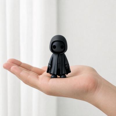 Yousheng 3D Printed Halloween Ghost Figurine, Spooky Ghost with Cloak Statue, Funny Cute Ghost Sculpture Ornaments for Halloween Indoor Home Office
