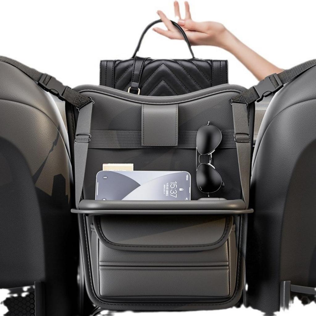 SOEDZUNG Seat-Back Table with Center Storage (Foldable Tray, Black, 1 pc)