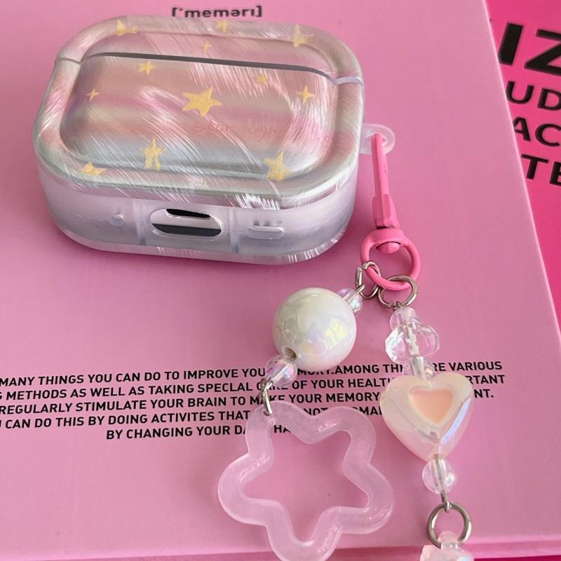 Feather yarn pink gradual change star AirPods new 1st generation protective cover for Apple wireless bluetooth headset Pro1st generation