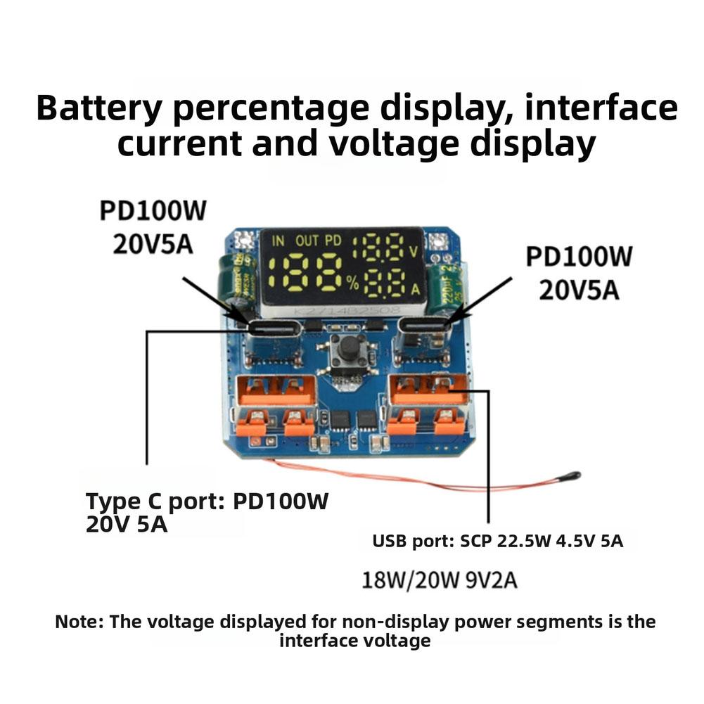 1 Stück 4S 20V5A Strom Bidirektional 100W Lade-/Entlade-integriertes Buck-Boost-Modul Instrumententeile Zubehör