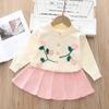Cotton Girls Clothing Sets Winter Children Clothes Knited Sweater Tops and Skirt Suit Spring and Autumn Kids Outfits for Girls Costume