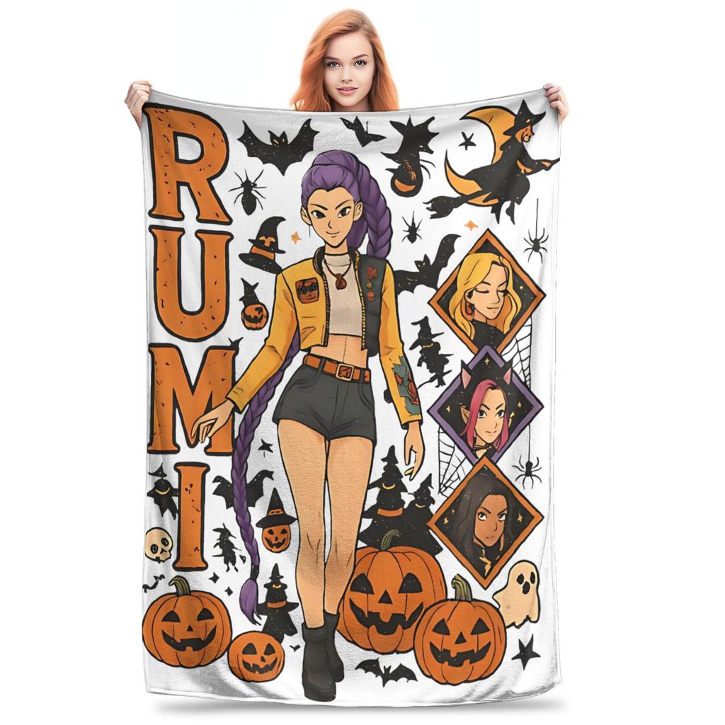 Saja Boys Kpop Hunter Halloween Blankets Quality Soft Warm Bedding Throws Autumn Girls Boys Couch Bed Street Trend Bedspread