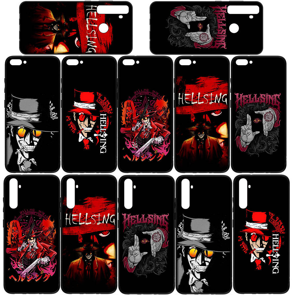 Coque pour iPhone 17 16 15 Xiaomi Poco Redmi Note 14 13 12 11 Pro Max 9 16e Samsung Galaxy S25 S24 S23 OPPO Huawei Dessin animé Hellsing Alucard Coque de téléphone