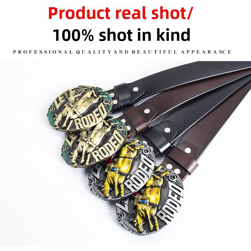 Gürtel aus einer Legierung, Western-Denim-Gürtel, Rodeo-Gürtel mit glatter Schnalle