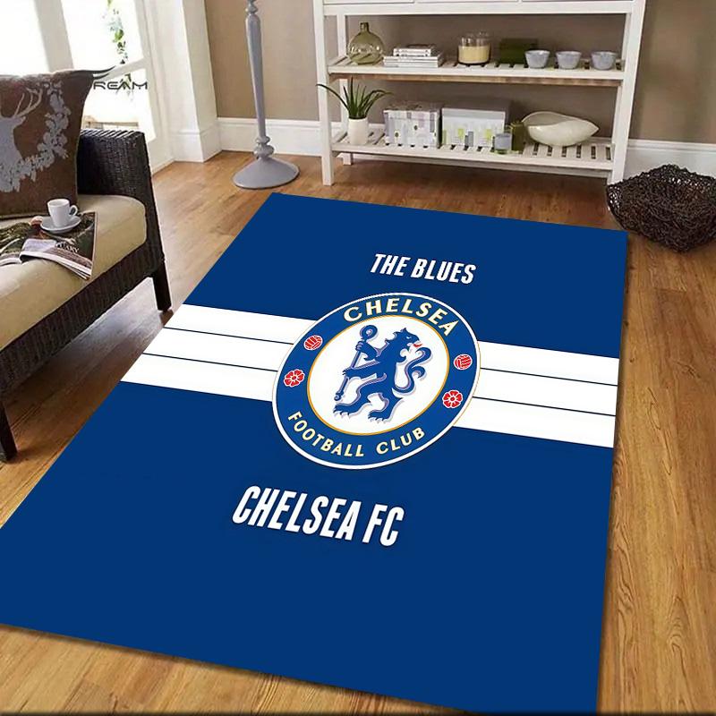 Chelsea Football Club2 Flannel Pattern Square Carpet,Area Rug,Carpet Rug for Living Room Bedroom Sofa Playroom Decor,Non-slip Floor Mat