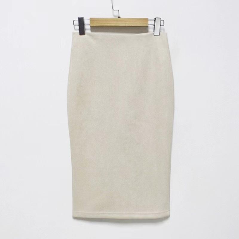 Vår Høst Chic Blyantskjørt Kontorlook Naturlig midje Knelengde Solid S-XL