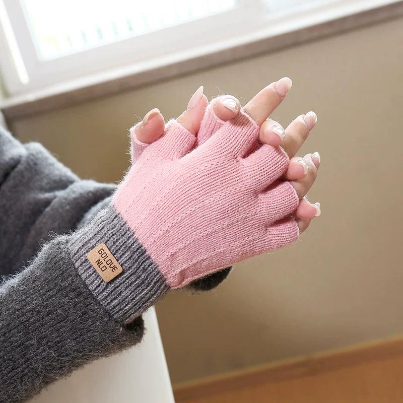 Japanese-Style Premium Touchscreen Gloves, Wool Warm Gloves for Autumn and Winter, Fleece-Lined, Finger-Separated, Cold-Proof, Unisex Knitted
