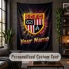 Tapeçaria de Parede Personalizada, Texto Personalizado do Stoke City FC, Arte de Parede em Tecido Macio Para Decoração de Interiores