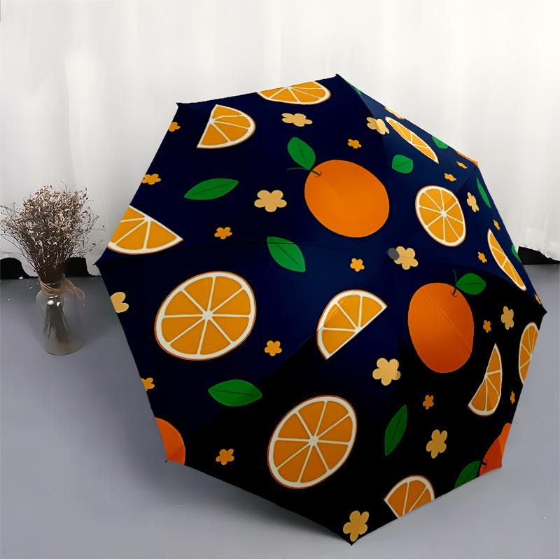 1pc Orange Slices Folding Umbrella | Elegant Design, Fashionable Accessory, Durable Construction, Sturdy Ribs Yy251107044