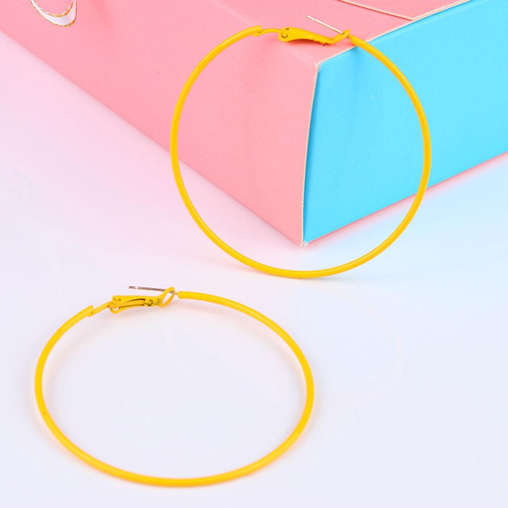 Large Earrings Female Style Earrings Spray Painted Candy Color Large Circle Fashion Personality Earrings