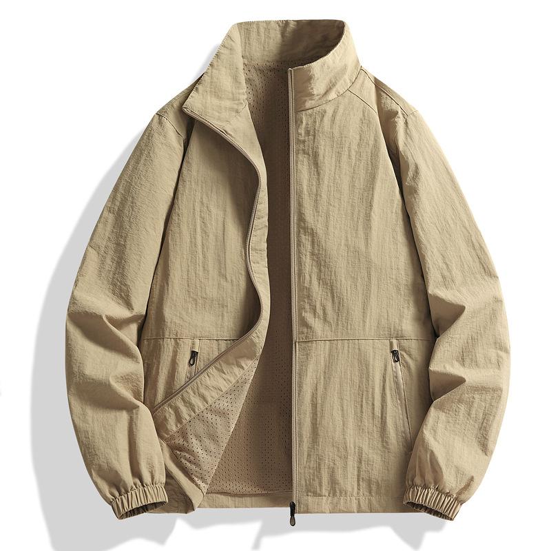 Large Size New Hoodless Stand-up Collar Jacket Men's Spring and Autumn Tide Brand Outdoor Casual Jacket