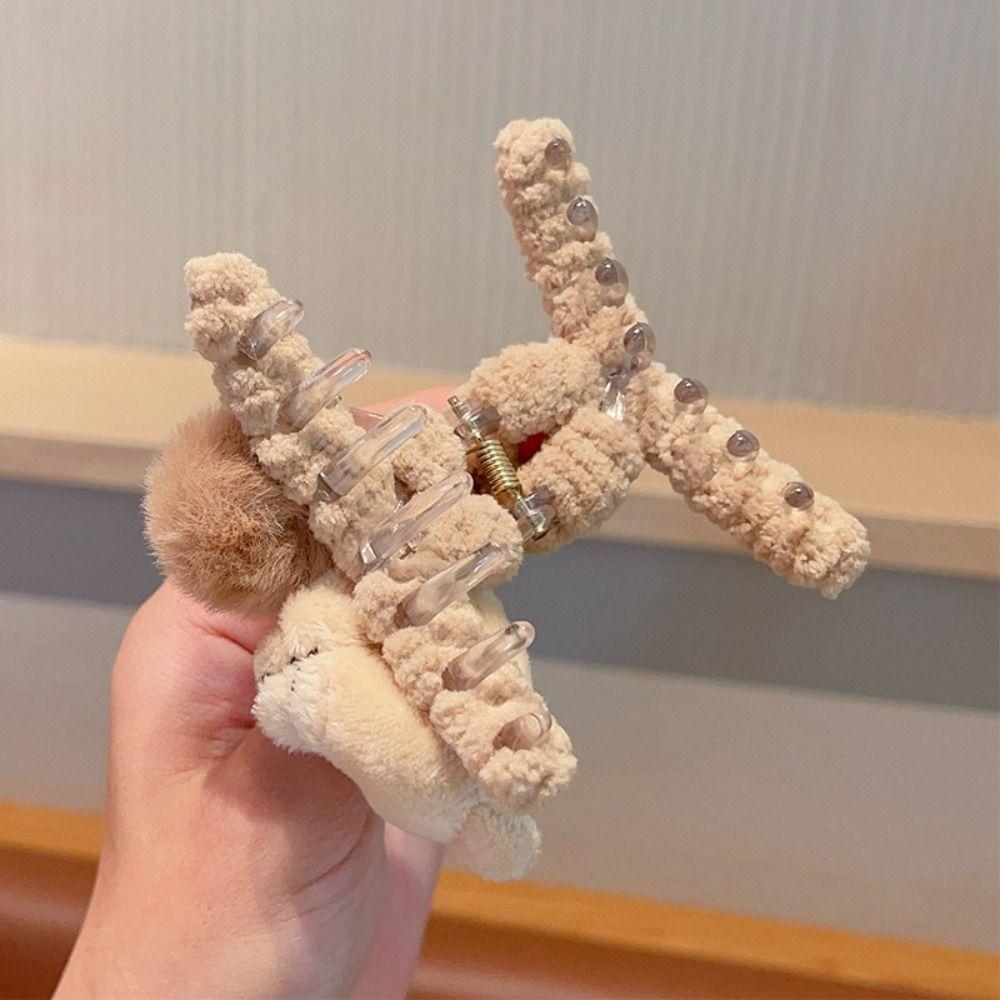 Cute Bear Plush Hair Clip Big Claws Shape Shark Clip Duckbill Hair Clip  Party Accessories