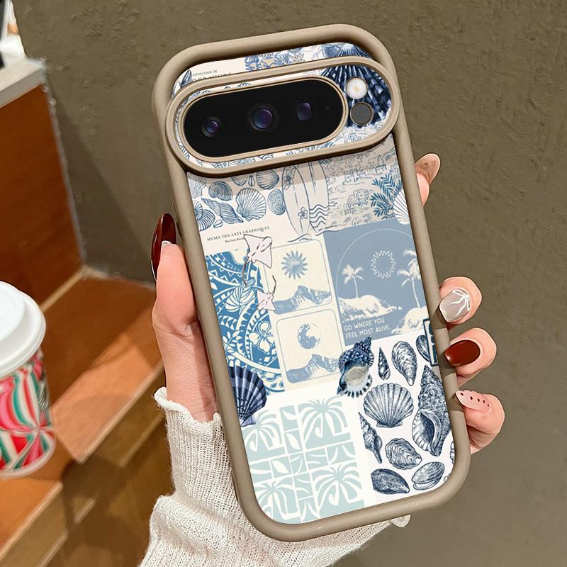 Line Plant Leaf Print Case For Google Pixel 10 Pro XL 9 8 7 Pro Shockproof Bumper Soft Silicone Phone Back Cover For Google 9A 8A 7A