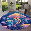 1pc Office Carpet Chair Mats Colorful Jellyfish Ocean Scene Perfect for Decorating Office Chairs, Living Rooms, Or Bedrooms