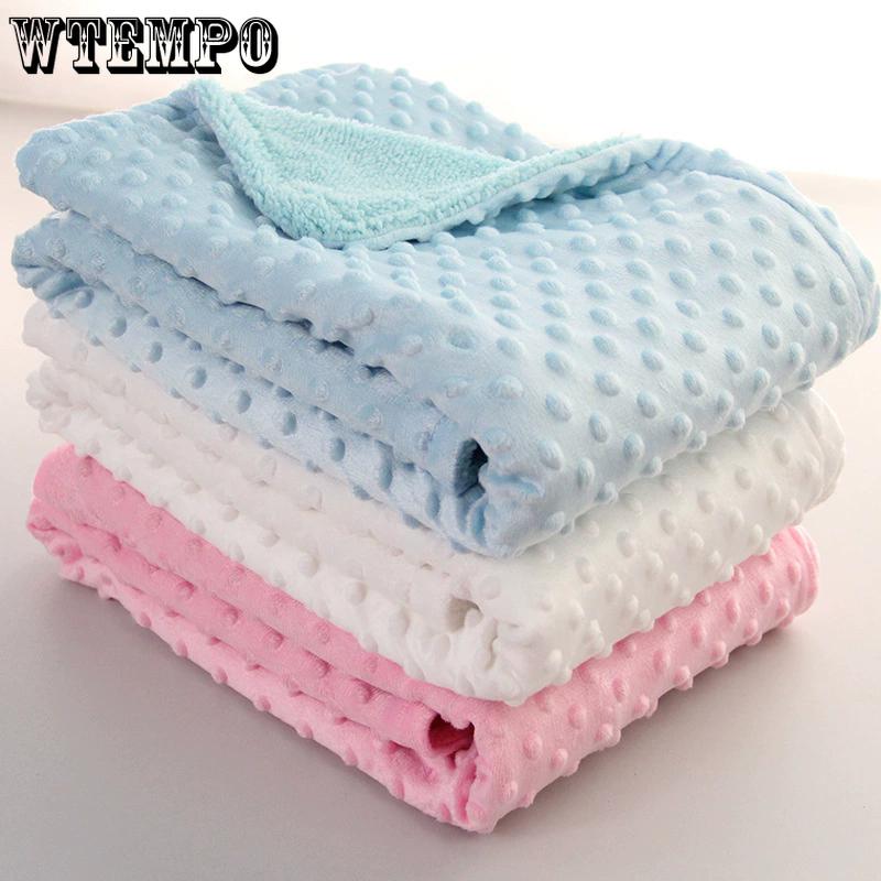 

WTEMPO Solid Color Cute Soft Warm Double Layer Blankets Swaddle Bathing Towels In Four Seasons Simple Casual Versatile Bed Blankets 70*100cm сірий