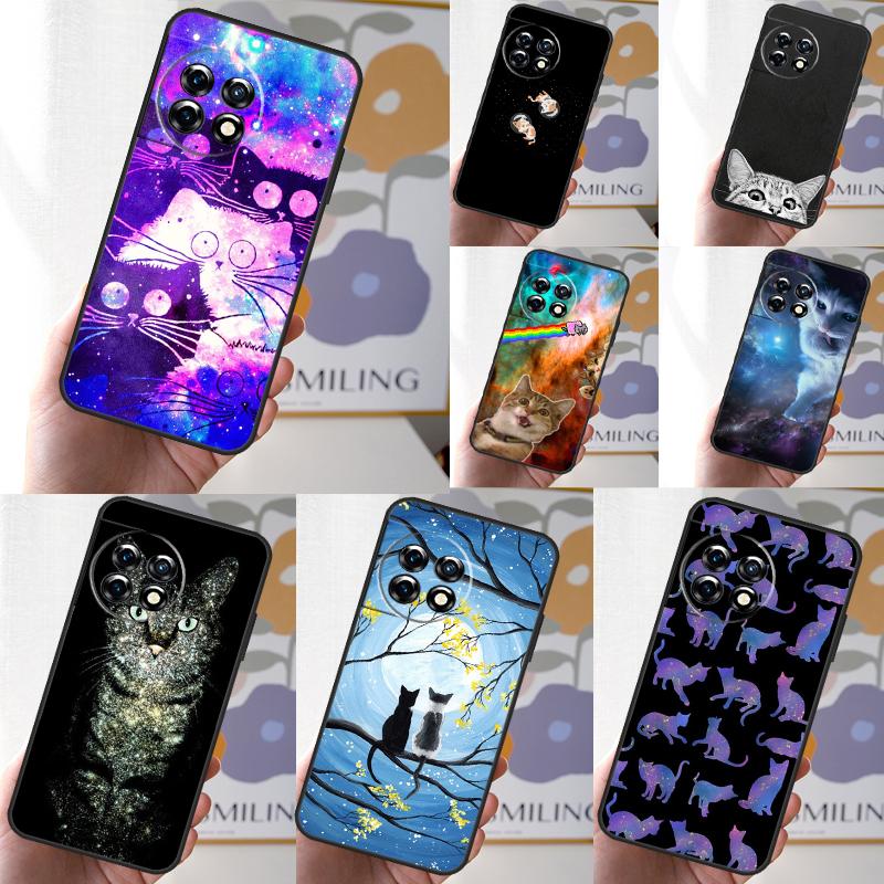 Space Happy Cats Cover For OnePlus 13 13R 12 12R 11 10 Pro 8T 10T OnePlus Nord CE 3 2 4 Lite N30 N20 N10 Case
