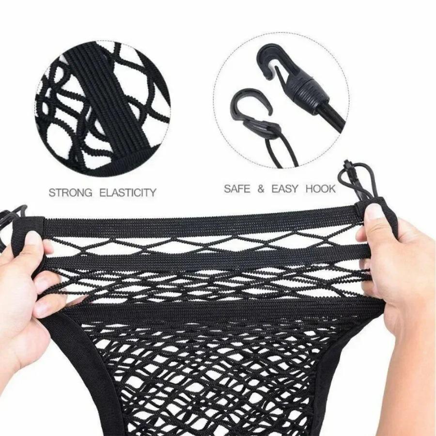 Car Seat Back Mesh Net Organizer Storage Bag Strong Elastic Holder for Between Seats Chair Pocket Interior Accessories