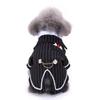 Cute Striped Dog Tuxedo Tailcoat Wedding Outfit Gentleman Pet Suit with Bow Tie for French Bulldog Halloween Costume