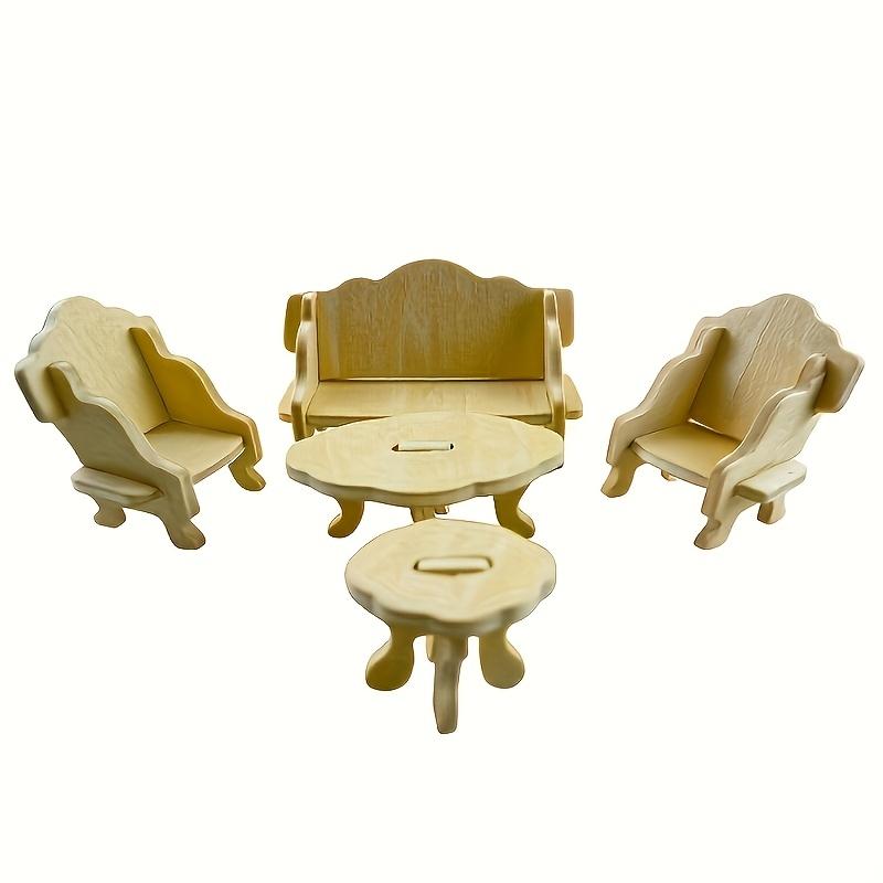 34Pcs Miniature Wooden House Furniture Set Model Ornament - DIY Miniature Photography Props- Seasonal Decor - Perfect Gift