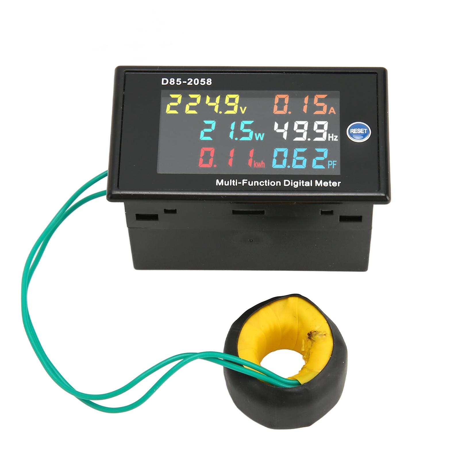

AC Meter Single Phase LCD Digital AC Panel Meter Voltage Current Frequency Amp Watt Power Monitor